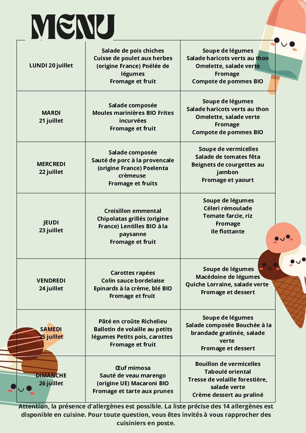 Menu de la semaine du 20 au 26 juillet 2026 (1)